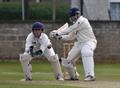 Grange captain Sanjay Patel cuts a wide delivery.jpg